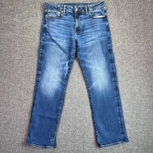 American Eagle Jeans Men 33x32 Blue Airflex+ Bootcut Western Cowboy Denim AE Y2K